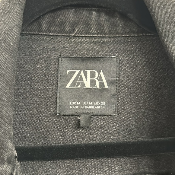Zara Black Washed Denim Jacket - Picture 2 of 4